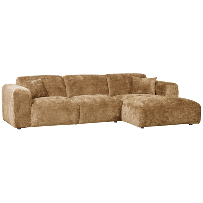 Woood CLOUD chaise longue rechts geweven chenille honinggeel