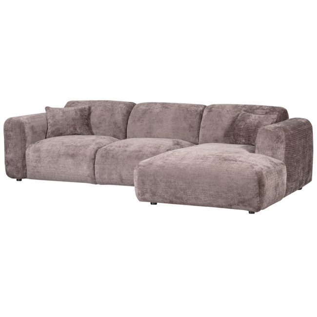 Woood CLOUD chaise longue rechts geweven chenille taupe