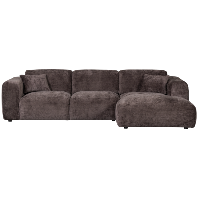 Woood CLOUD chaise longue rechts geweven chenille warm bruin