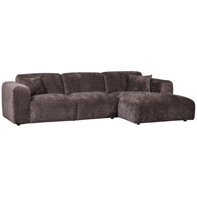 Woood CLOUD chaise longue rechts geweven chenille warm bruin