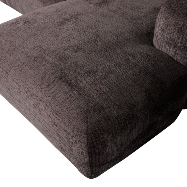 Woood CLOUD chaise longue rechts geweven chenille warm bruin