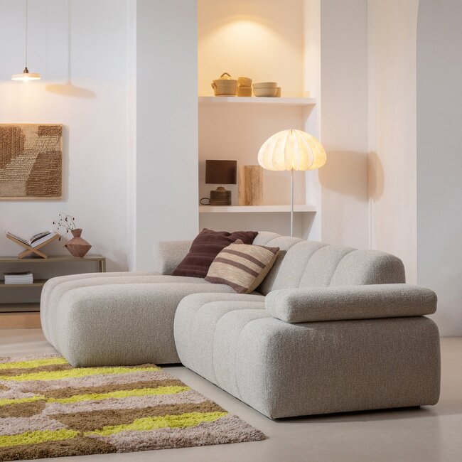 Woood MOJO chaise longue links boucle beige melange