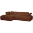 Woood MOJO chaise longue links boucle roestbruin melange
