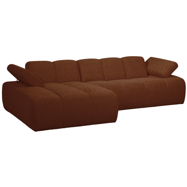 Woood MOJO chaise longue links boucle roestbruin melange