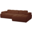 Woood MOJO chaise longue rechts boucle roestbruin melange
