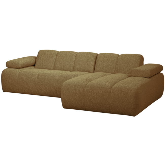 Woood MOJO chaise longue rechts boucle geel bruin melange