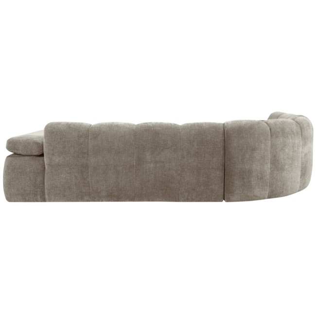 Woood MOJO hoekbank links geweven ribstof donker zand