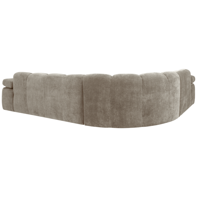 Woood MOJO hoekbank links geweven ribstof donker zand