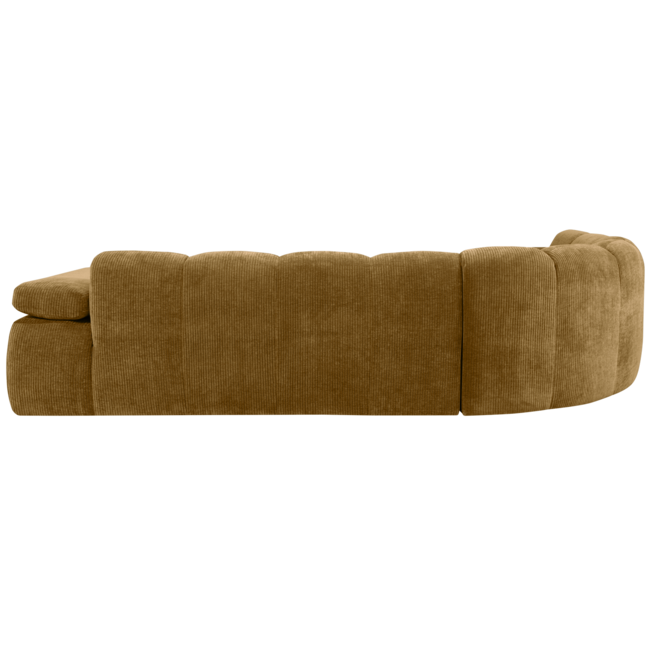 Woood MOJO hoekbank links geweven ribstof honinggeel