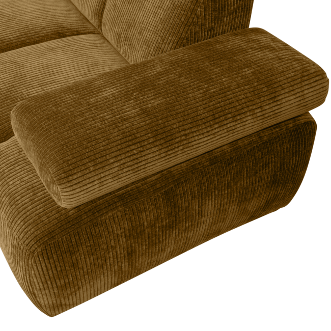 Woood MOJO hoekbank links geweven ribstof honinggeel