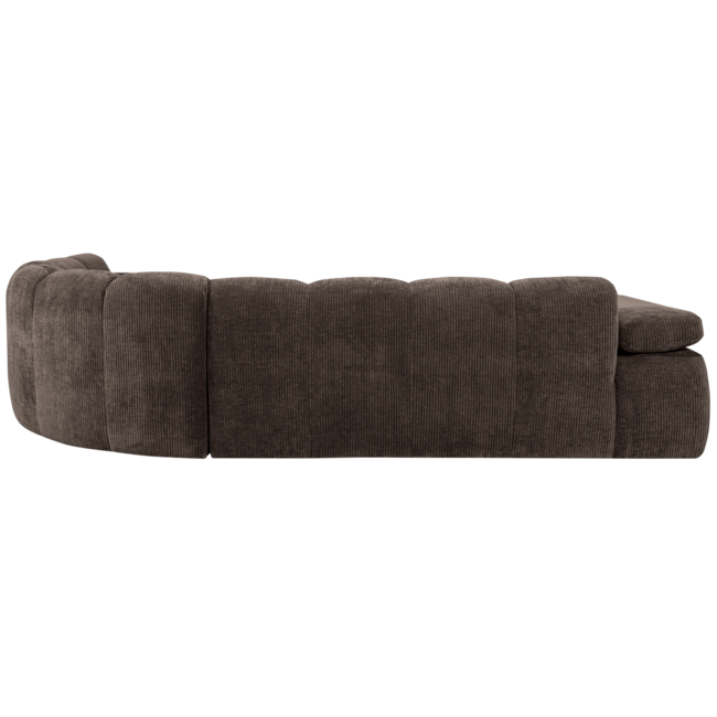Woood MOJO hoekbank rechts geweven ribstof bruin