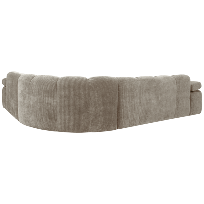 Woood MOJO hoekbank rechts geweven ribstof donker zand