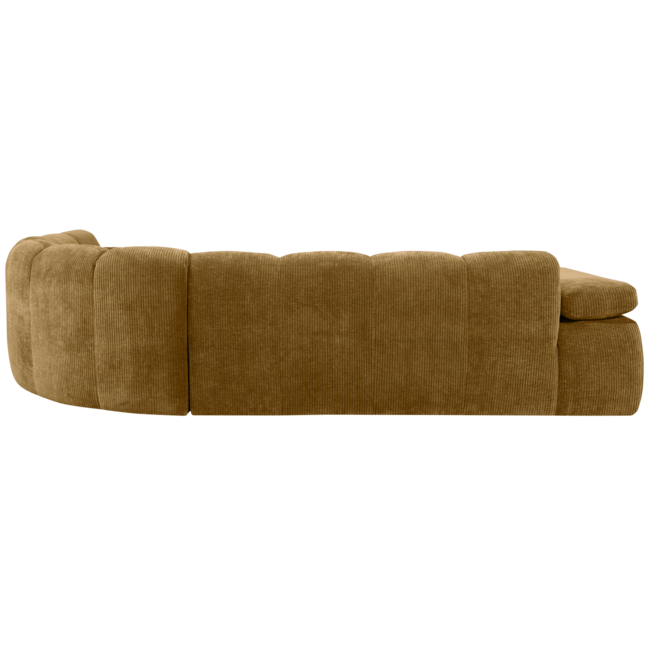 Woood MOJO hoekbank rechts geweven ribstof honinggeel