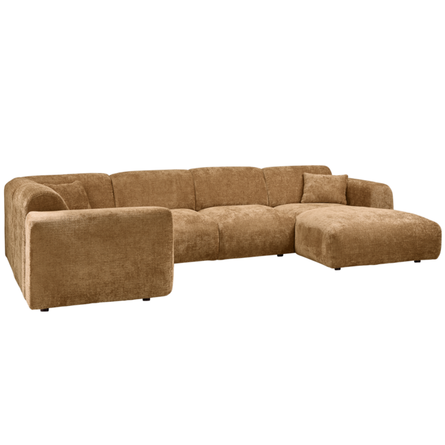 Woood CLOUD hoekbank links geweven chenille honinggeel
