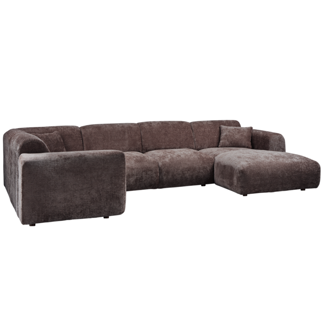Woood CLOUD hoekbank links geweven chenille warm bruin