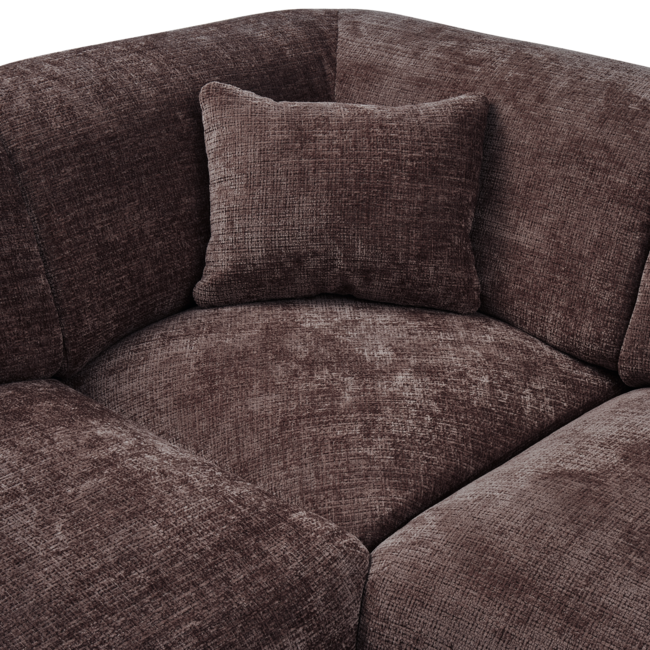 Woood CLOUD hoekbank links geweven chenille warm bruin