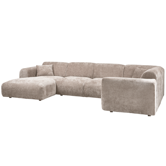 Woood CLOUD hoekbank rechts geweven chenille naturel