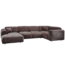 Woood CLOUD hoekbank rechts geweven chenille warm bruin