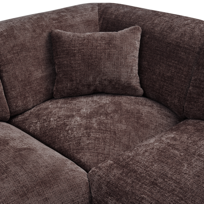 Woood CLOUD hoekbank rechts geweven chenille warm bruin