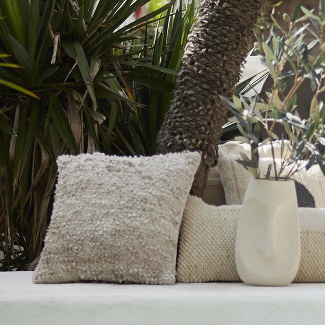 Light en Living Kussen 45x45 cm HUMADA bouclé naturel