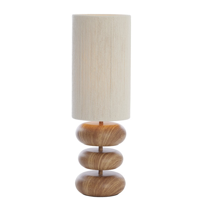 Light en Living Tafellamp Ø22x67,5 cm DANIALO hout print naturel+touw crème