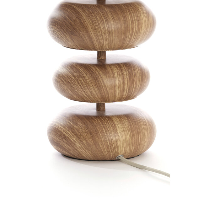 Light en Living Tafellamp Ø22x67,5 cm DANIALO hout print naturel+touw crème