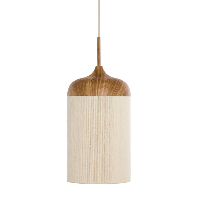 Light en Living Hanglamp Ø22x41,5 cm DANIA hout print naturel+touw crème