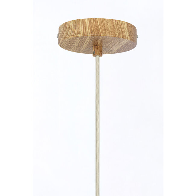 Light en Living Hanglamp Ø27,5x52 cm DANIA hout print naturel+touw crème