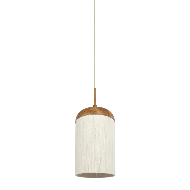 Light en Living Hanglamp Ø27,5x52 cm DANIA hout print naturel+touw crème