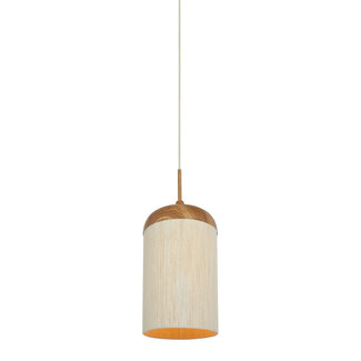 Light en Living Hanglamp Ø27,5x52 cm DANIA hout print naturel+touw crème