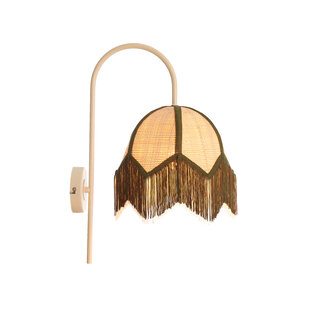 Light en Living Wandlamp 33x25x47 cm SULINA raffia naturel+groen Light en Living Wandlamp 33x25x47 cm SULINA raffia naturel+groen