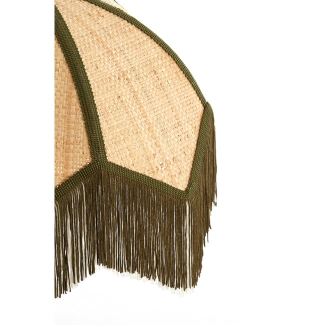 Light en Living Wandlamp 33x25x47 cm SULINA raffia naturel+groen