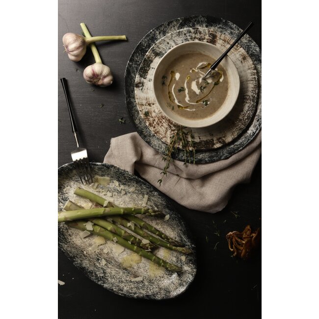 PTMD Diep bord Kaylaa Blauw porselein rond 20 cm