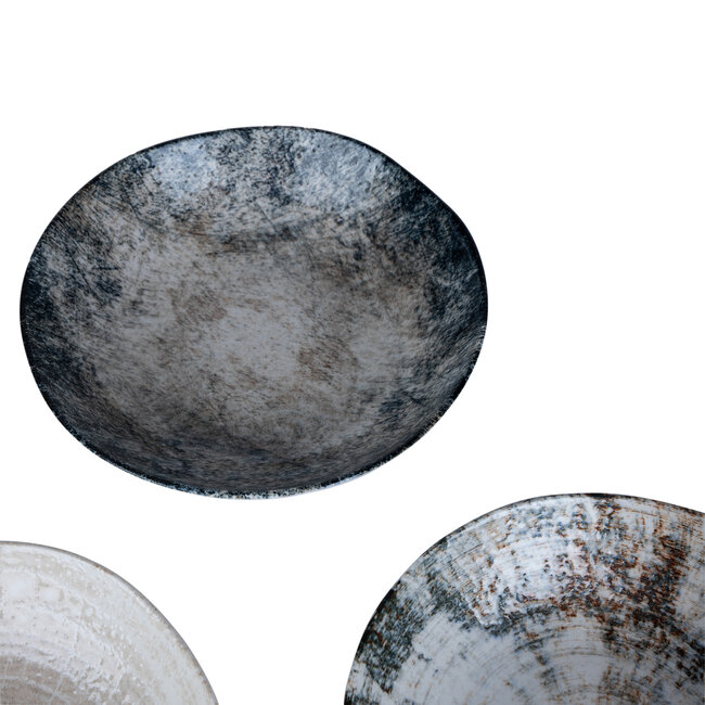 PTMD Diep bord Kaylaa Blauw porselein rond 20 cm