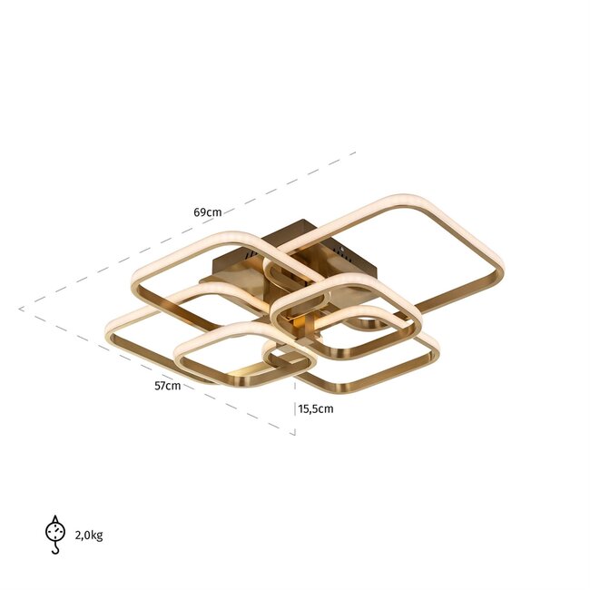 Richmond Interiors  Plafondlamp Cailey Brushed Gold