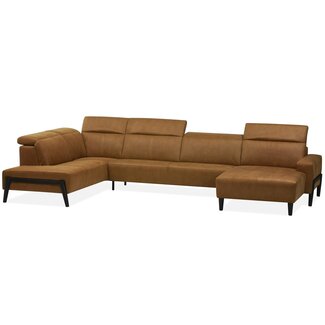 WoonMax Bank Armstrong - Cabrio Cognac - Ottomane - 3zits tussenelement - chaise longue - Showroommodel