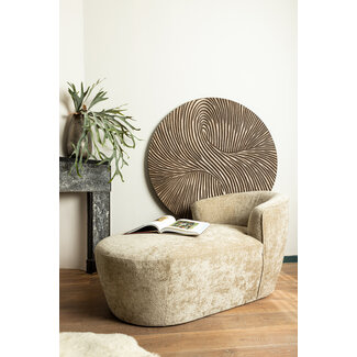 PTMD Wandornament Wiktor bruin MDF rond swirl carved S