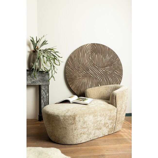 PTMD Wandornament Wiktor bruin MDF rond swirl carved S