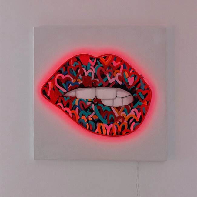 Locomocean Muurschilderij (LED lamp Neon) - Mouth