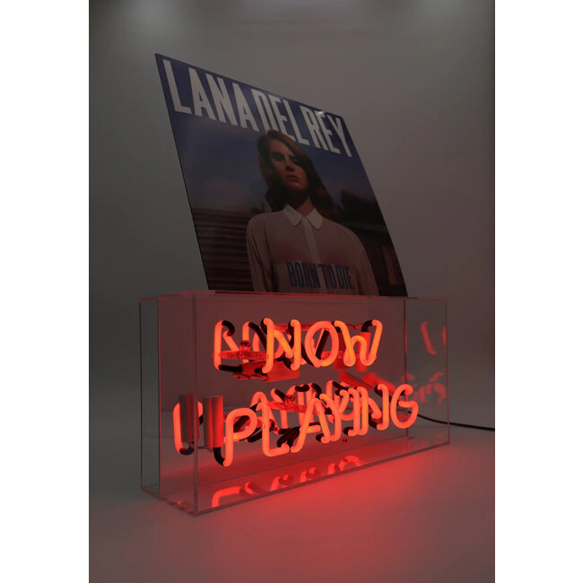 Locomocean Glazen Neon Lamp Box Display - 'Now Playing'