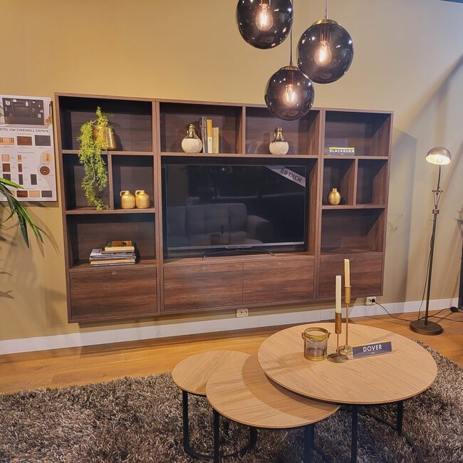 WoonMax TV wandmeubel Blackburn maat M - Diverse elementen en kleuren