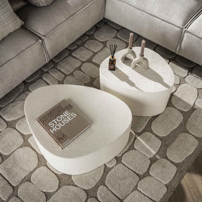 WoonStijl Salontafel driehoekig stone - set van 2