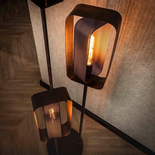 WoonStijl Vloerlamp 3L mesh rotate