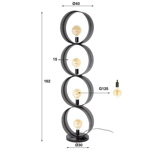 WoonStijl Vloerlamp 4L ring geperforeerd