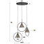 WoonStijl Hanglamp 3L ring getrapt tapse kap (G9)