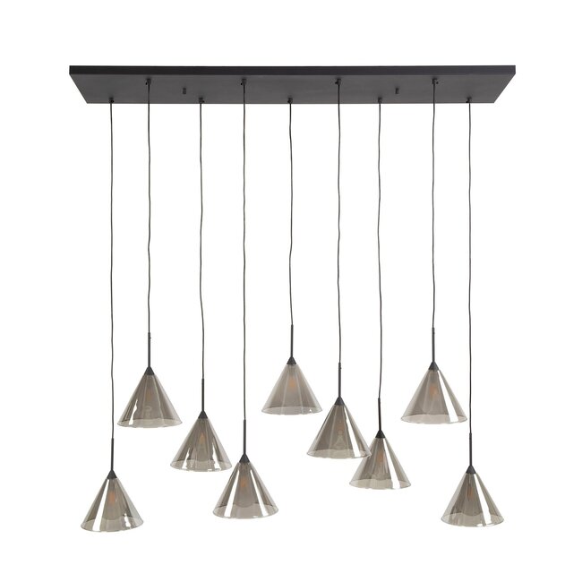 WoonStijl Hanglamp 5+4 tapse kap glas (G9)