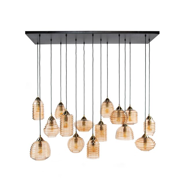 WoonStijl Hanglamp 5+5+5 rib glass