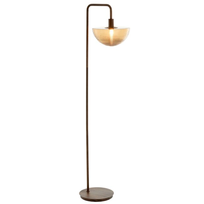 Light & Living Vloerlamp 43x30x165 cm BAYLIE hout print d bruin+bruin glas