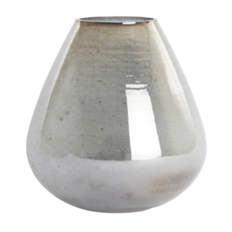 Light en Living Vaas Ø31x35 cm LATERZA glas steenslag smoke