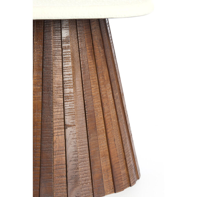 Light en Living Bijzettafel 45x45x40 cm OKATO crème+hout bruin